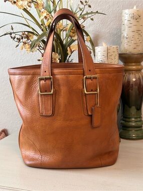 Coach 9600 “Hamilton Millbrook” Leather Tote with Brass Hardware